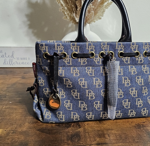 Dooney & Bourke Denim Monogram Handbag - Picture 2 of 14